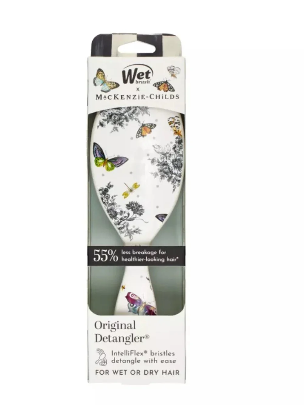 Wet Brush x MacKenzie Childs OG Detangler Hair Brush - Butterfly Toile